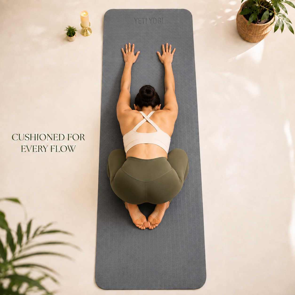 YETI YOGI TPE Yoga Mat – Grey – 6mm / 8mm – product image