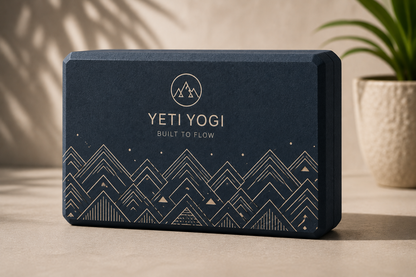 YETI YOGI Premium Yoga Block | 9×6×3 Inch | High-Density EVA & Natural Cork