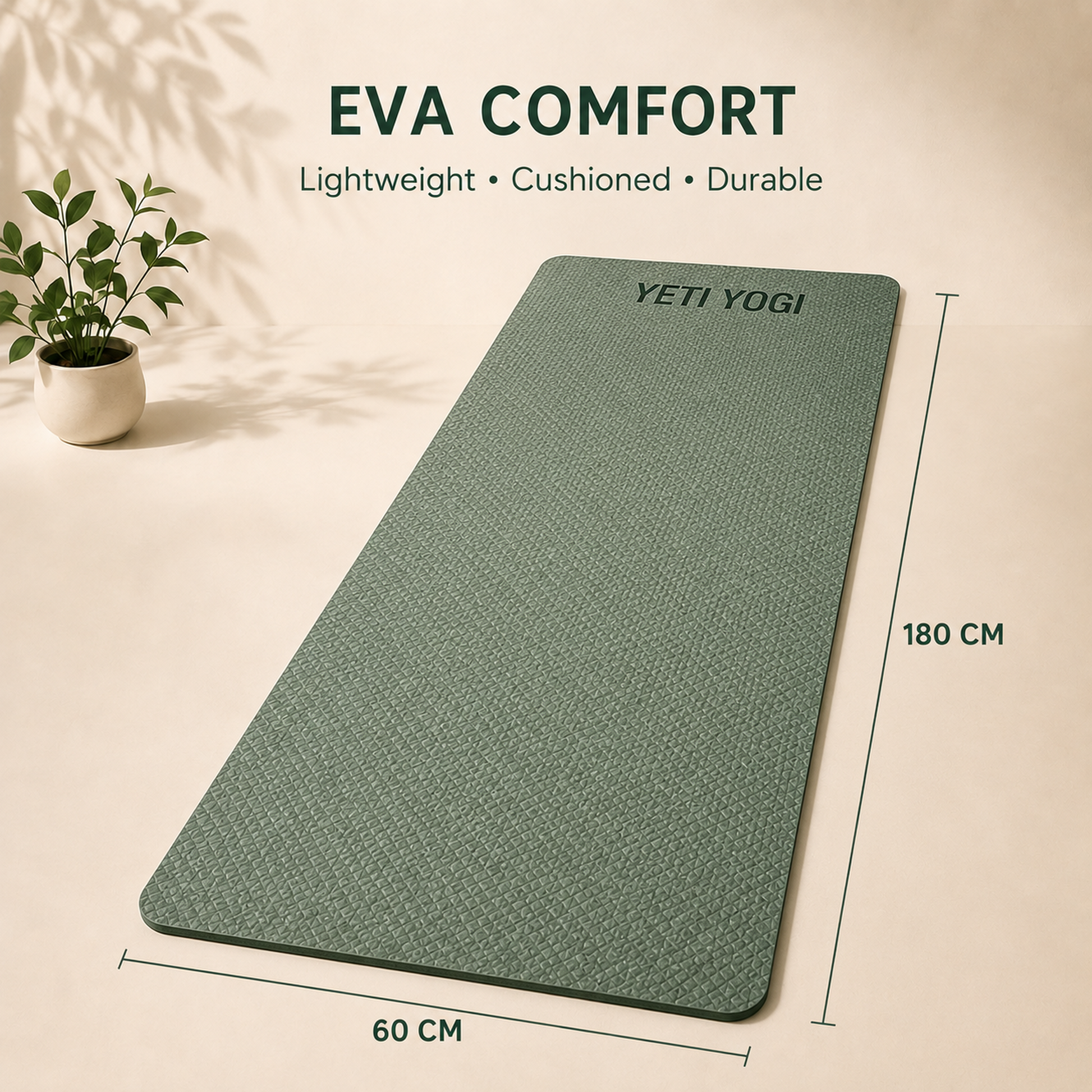 YETI YOGI EVA Yoga Mat – Army Green – product image