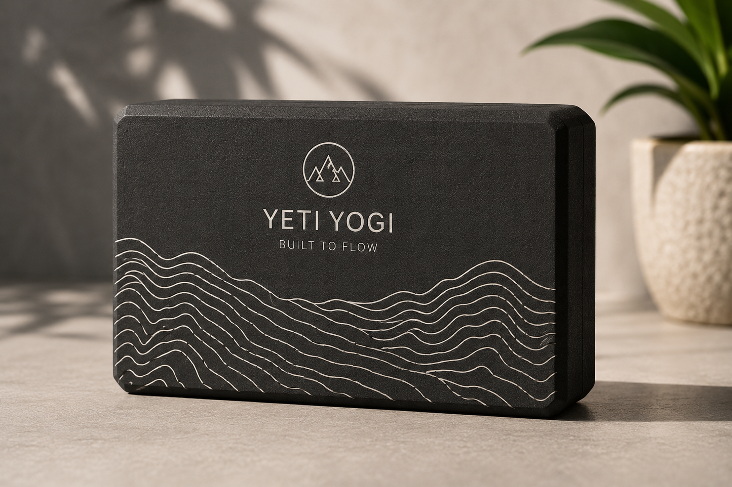 YETI YOGI Premium Yoga Block | 9×6×3 Inch | High-Density EVA & Natural Cork