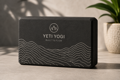 YETI YOGI Premium Yoga Block | 9×6×3 Inch | High-Density EVA & Natural Cork