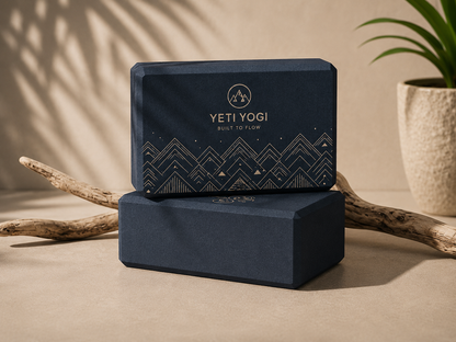 YETI YOGI Premium Yoga Block | 9×6×3 Inch | High-Density EVA & Natural Cork