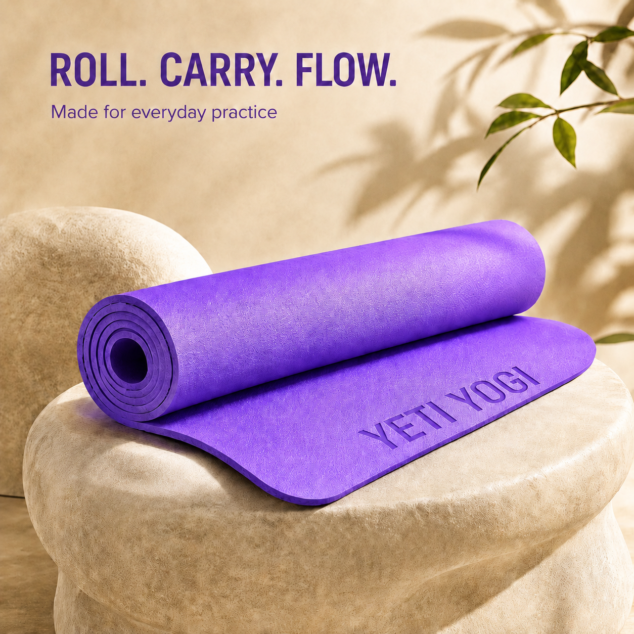 YETI YOGI TPE Yoga Mat – Purple – 6mm / 8mm – product image