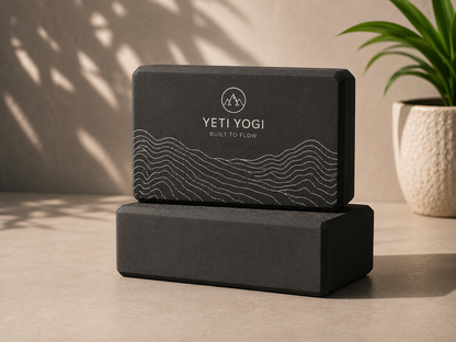 YETI YOGI Premium Yoga Block | 9×6×3 Inch | High-Density EVA & Natural Cork