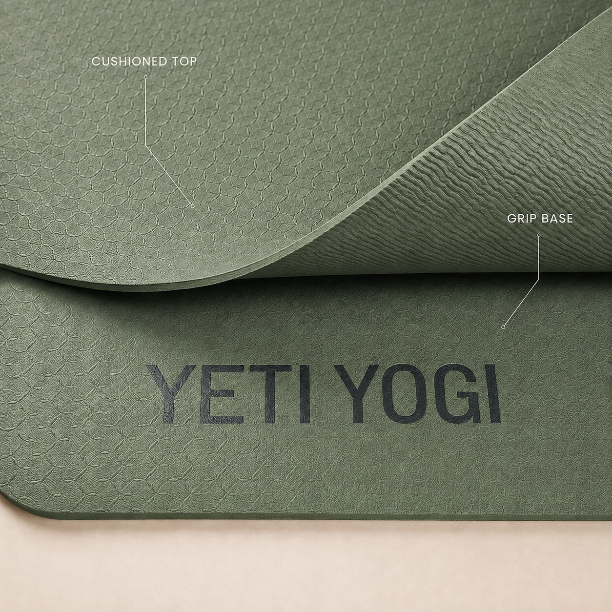 YETI YOGI TPE Yoga Mat – Army Green – 6mm / 8mm – product image