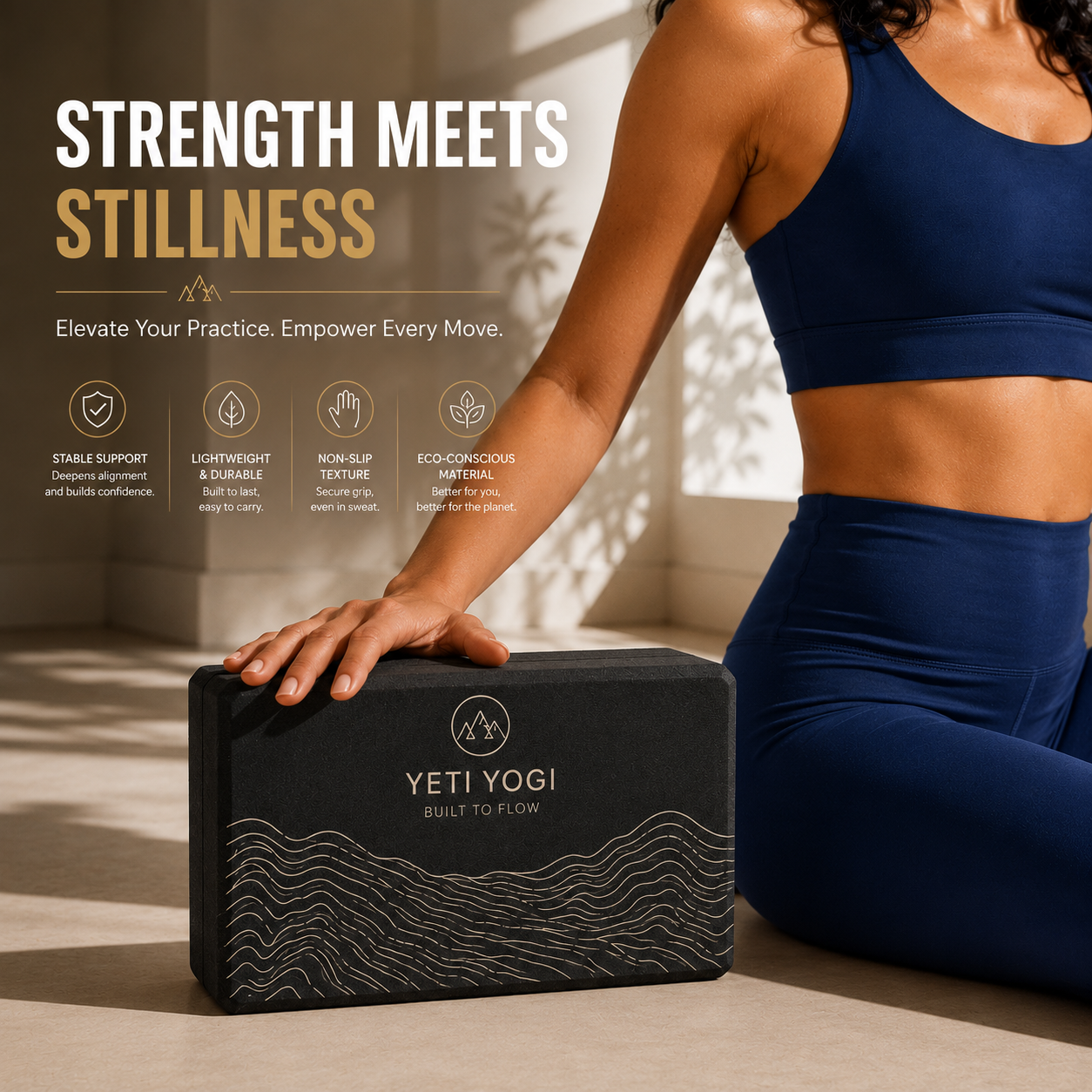 YETI YOGI Stone Grey EVA yoga block – yoga practice