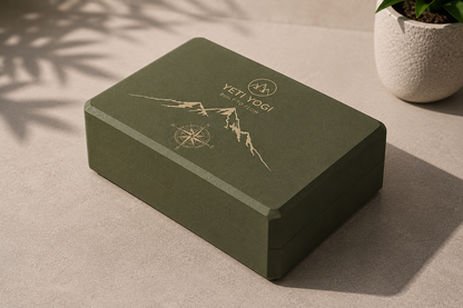YETI YOGI Premium Yoga Block | 9×6×3 Inch | High-Density EVA & Natural Cork