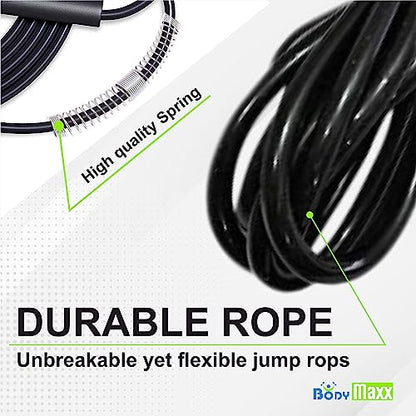 Black Skipping Ropes - Rubber Material, Rope-like Shape, Black Color