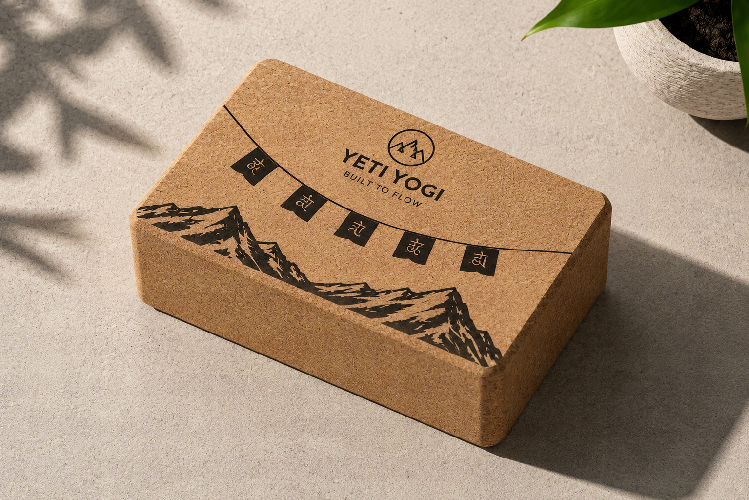 YETI YOGI Premium Yoga Block | 9×6×3 Inch | High-Density EVA & Natural Cork