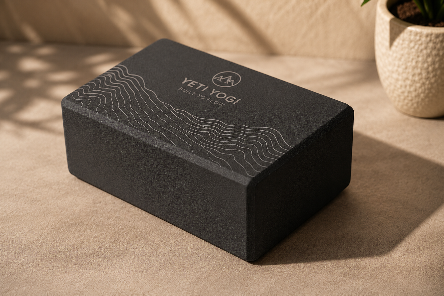 YETI YOGI Premium Yoga Block | 9×6×3 Inch | High-Density EVA & Natural Cork