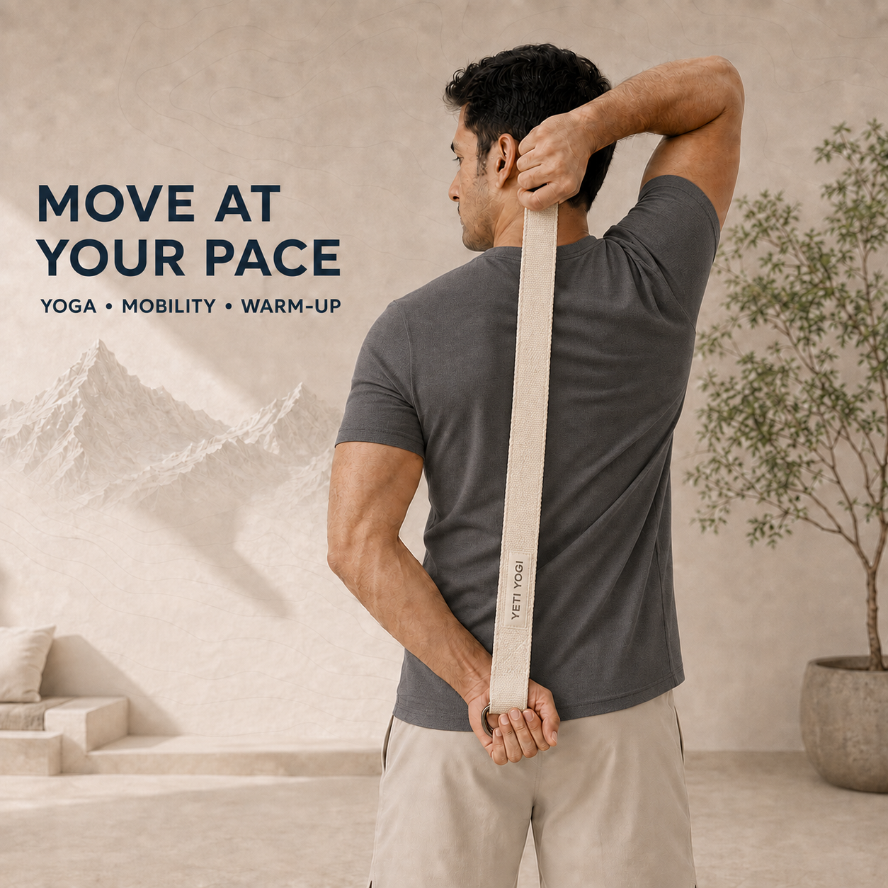 YETI YOGI Natural Ivory cotton yoga strap infographic 6