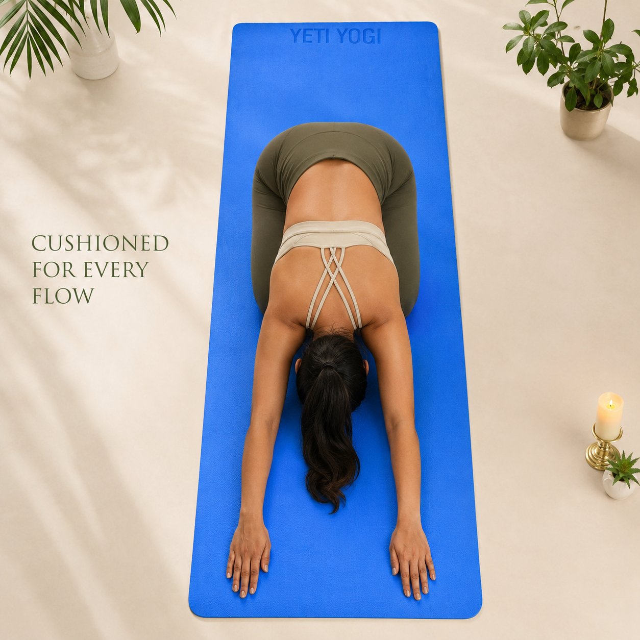 YETI YOGI TPE Yoga Mat – Blue – 6mm – product image