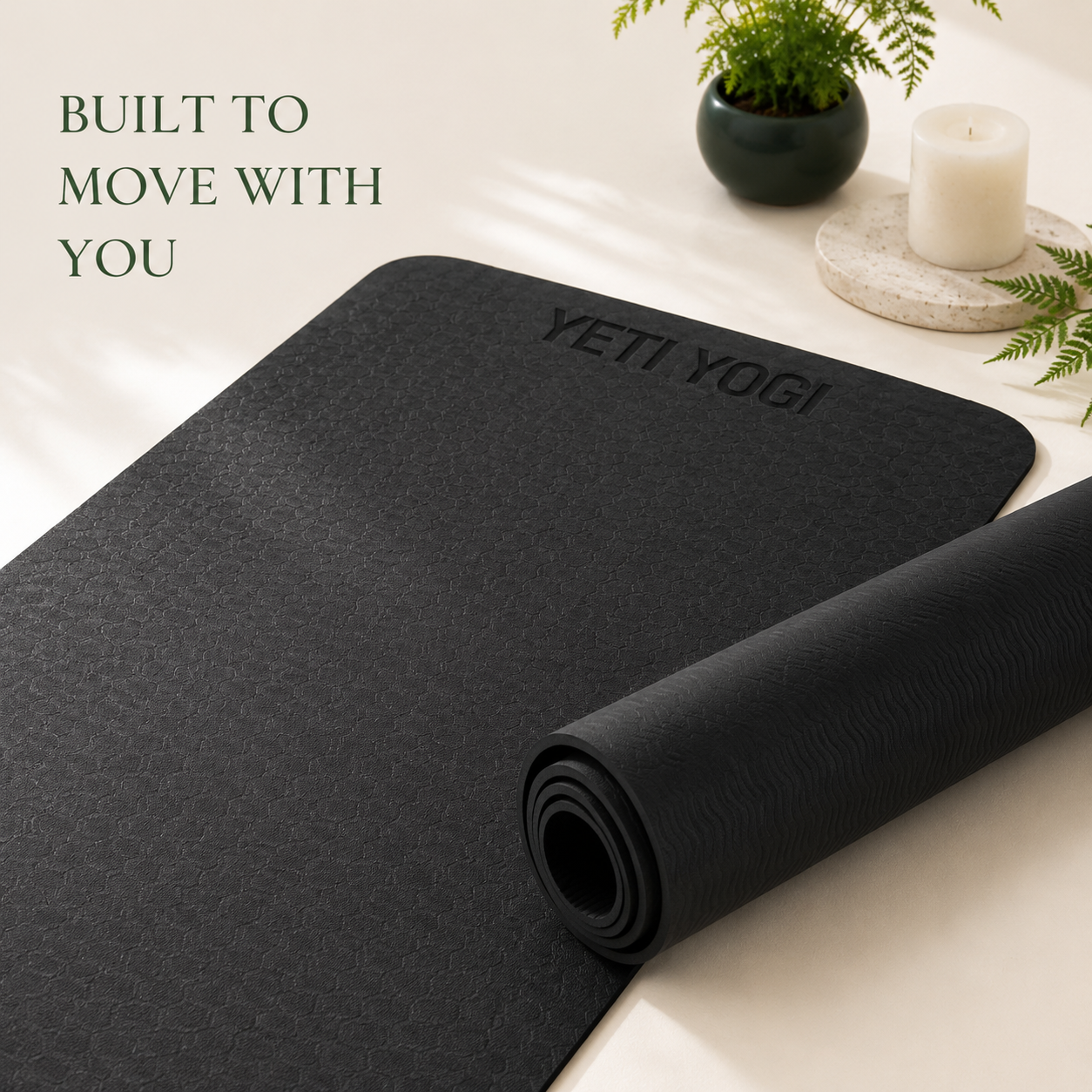 YETI YOGI TPE Yoga Mat – Black – 6mm – product image