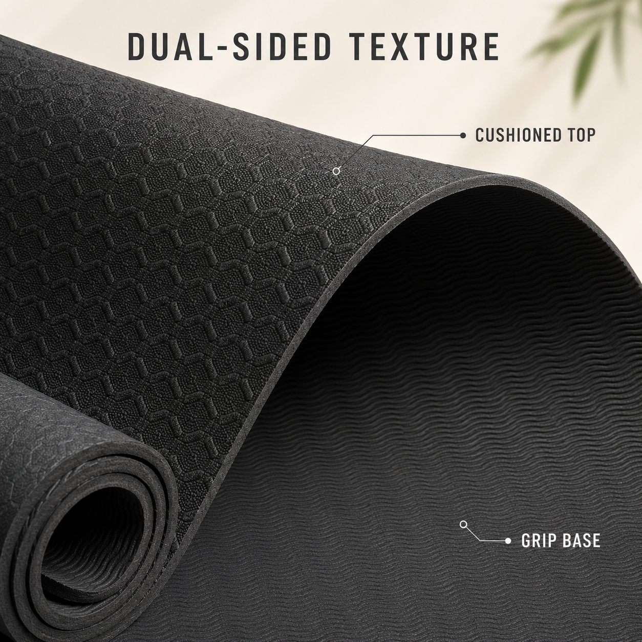 YETI YOGI TPE Yoga Mat – Black – 6mm – product image