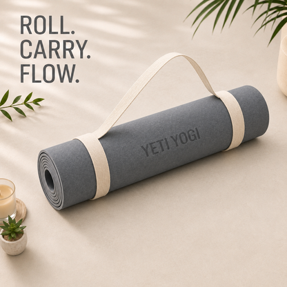YETI YOGI TPE Yoga Mat – Grey – 6mm / 8mm – product image