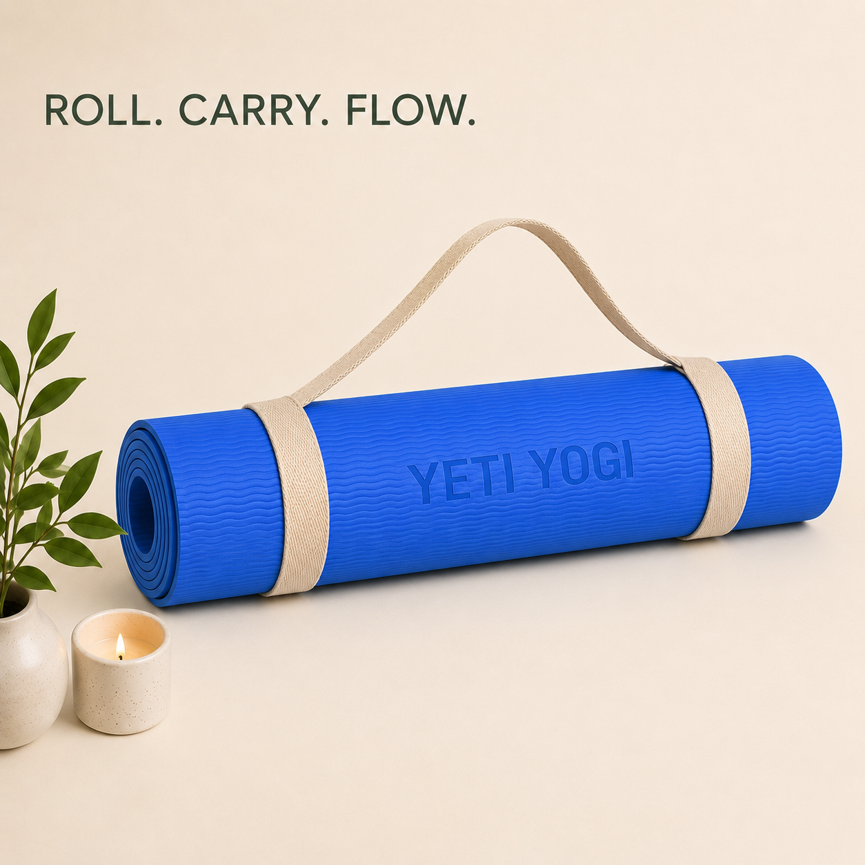 YETI YOGI TPE Yoga Mat – Blue – 6mm – product image
