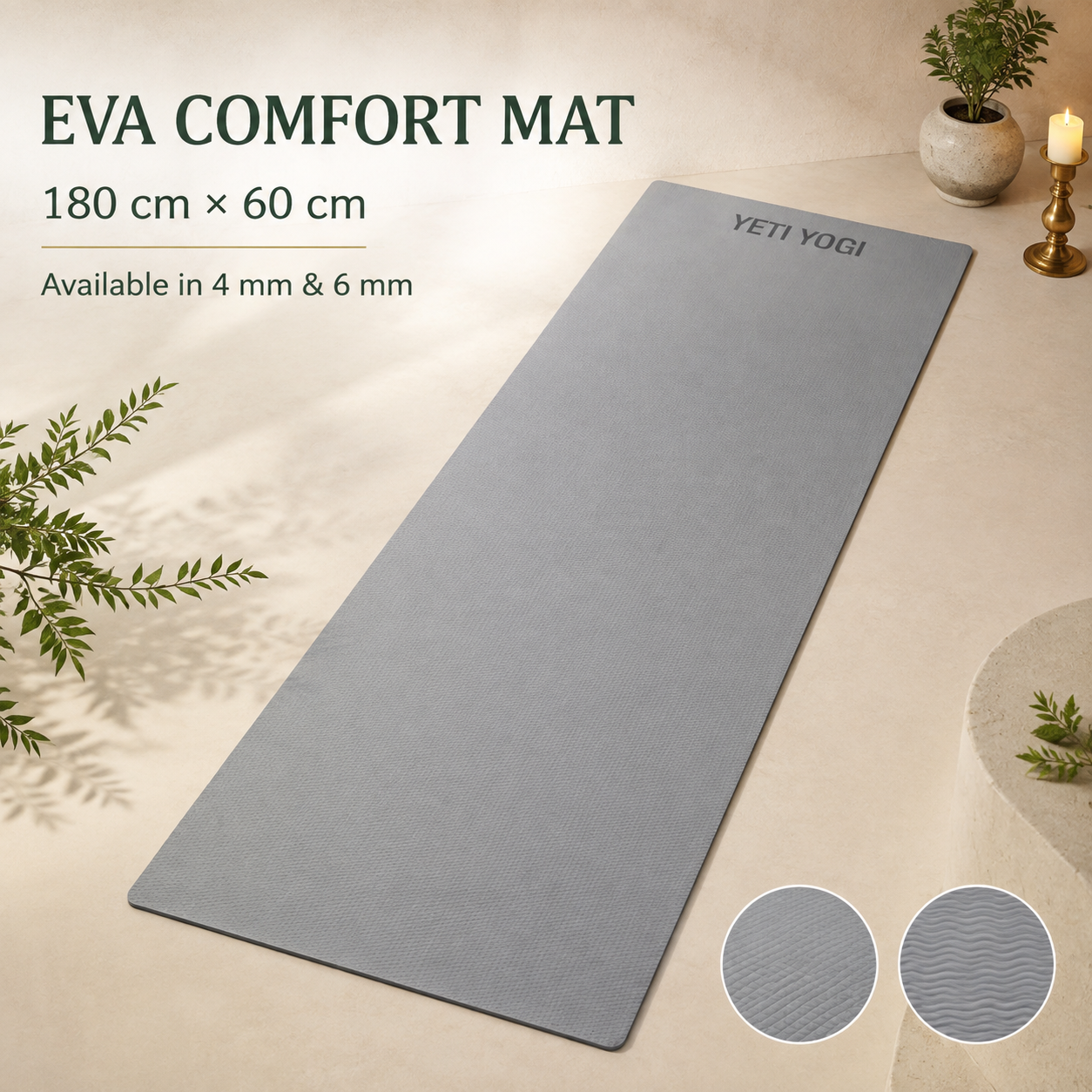YETI YOGI EVA Yoga Mat – Grey – product image