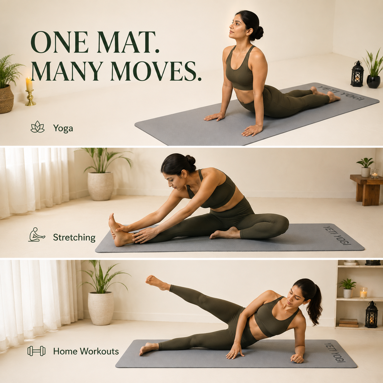 YETI YOGI EVA Yoga Mat – Grey – product image