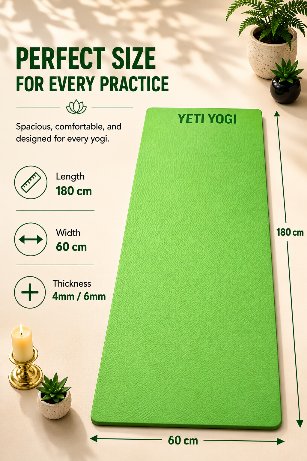 YETI YOGI EVA Yoga Mat – Green – product image