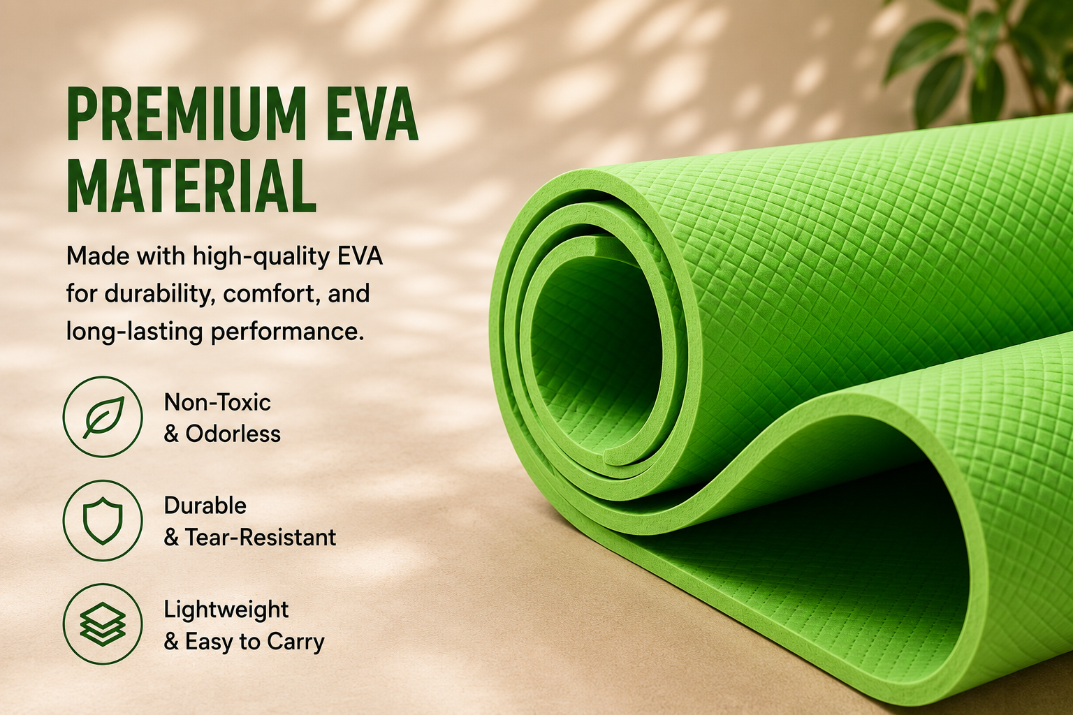 YETI YOGI EVA Yoga Mat – Green – product image