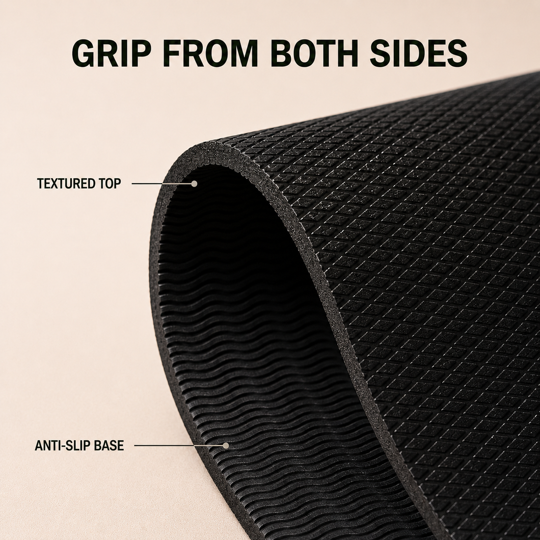 YETI YOGI EVA Yoga Mat – 6ft × 2ft – Black
