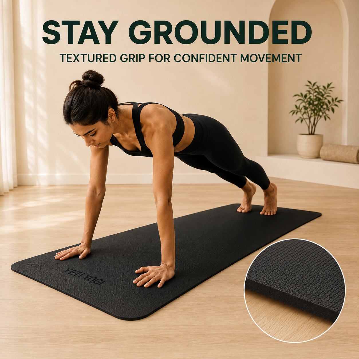 YETI YOGI EVA Yoga Mat – Black – product image