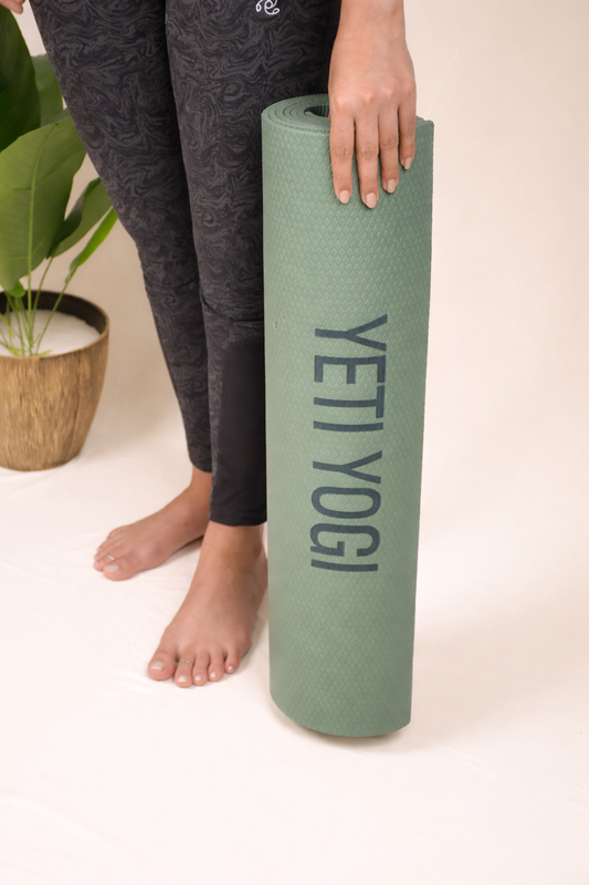 Yeti Yogi EVA Yoga Mat – Army Green (4mm / 6mm) | Lightweight Anti-Slip Workout Mat