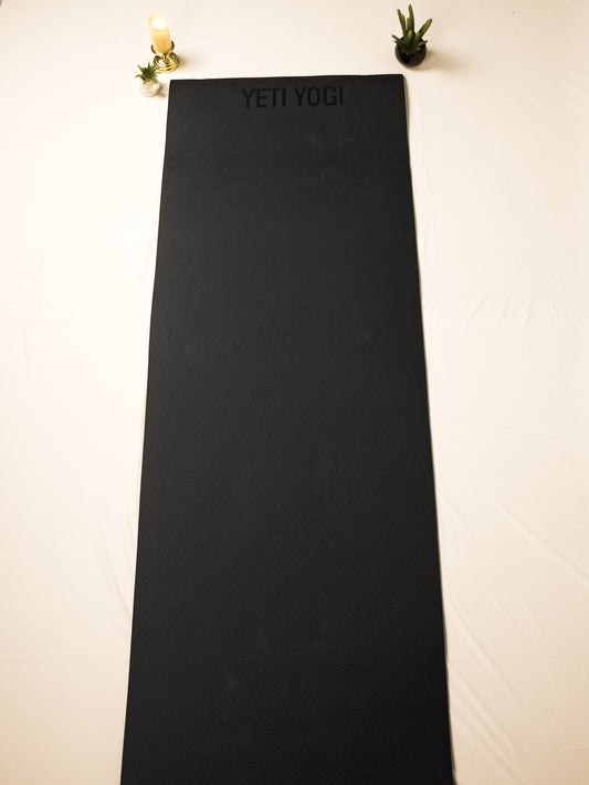 Yeti Yogi EVA Yoga Mat – Black (4mm / 6mm) | Lightweight Anti-Slip Fitness Mat