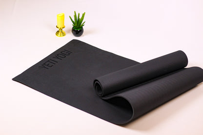 Yeti Yogi EVA Yoga Mat – Black (4mm / 6mm) | Lightweight Anti-Slip Fitness Mat