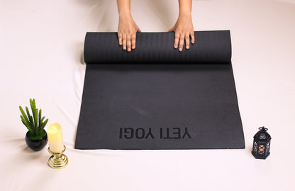 Yeti Yogi EVA Yoga Mat – Black (4mm / 6mm) | Lightweight Anti-Slip Fitness Mat
