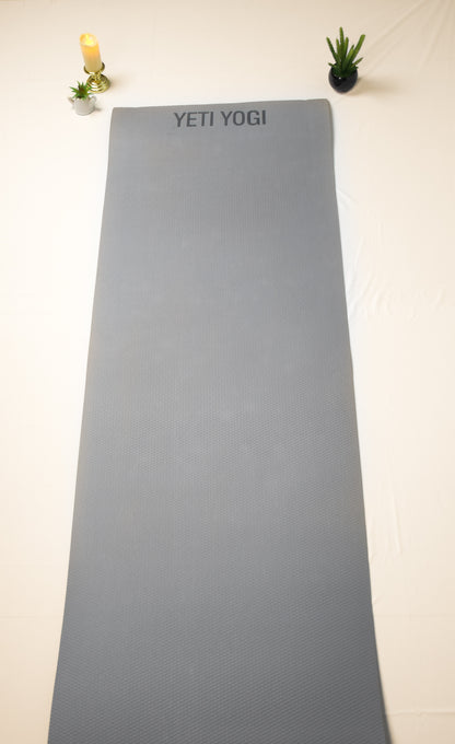 Yeti Yogi EVA Yoga Mat – Grey (4mm / 6mm) | Lightweight Anti-Slip Workout Mat