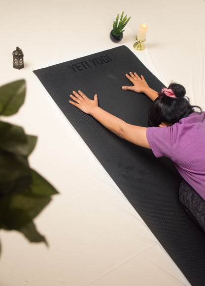 Yeti Yogi TPE Yoga Mat – Black (6mm / 8mm) | Premium Anti-Slip Workout Mat