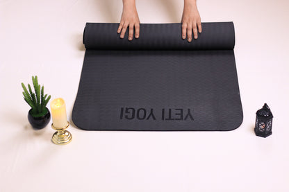 Yeti Yogi TPE Yoga Mat – Black (6mm / 8mm) | Premium Anti-Slip Workout Mat