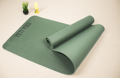 Yeti Yogi TPE Yoga Mat – 6ft x 2ft | Premium Anti-Slip Comfort Mat (6mm / 8mm)