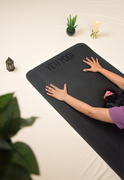 Yeti Yogi TPE Yoga Mat – 6ft x 2ft | Premium Anti-Slip Comfort Mat (6mm / 8mm)