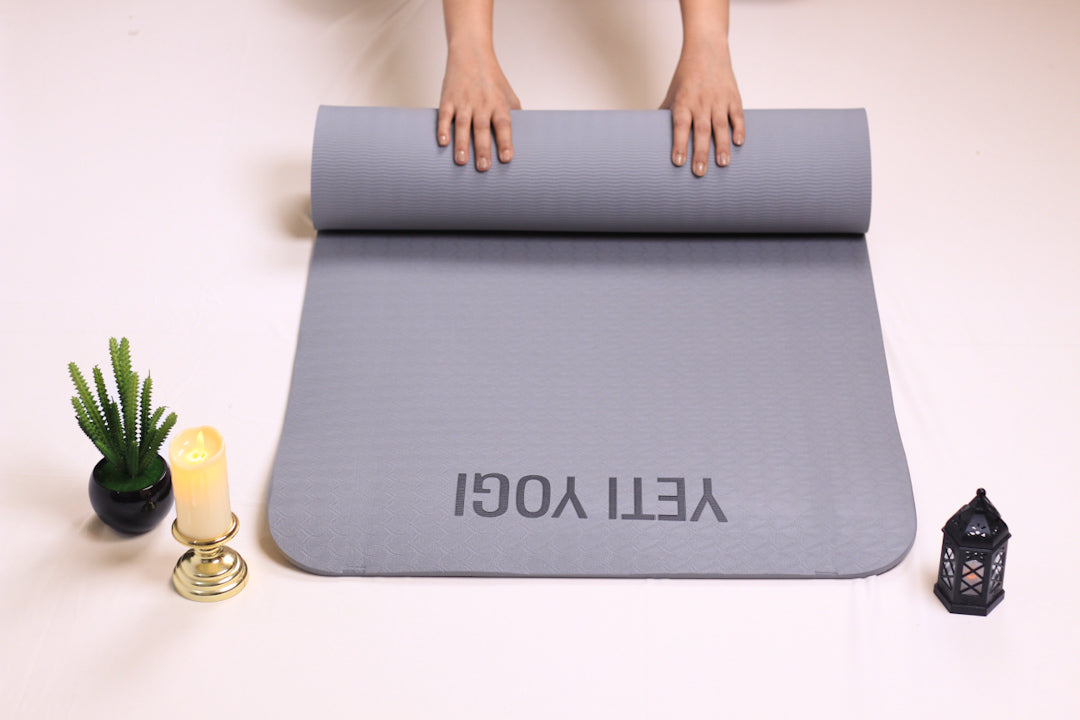 Yeti Yogi TPE Yoga Mat – 6ft x 2ft | Premium Anti-Slip Comfort Mat (6mm / 8mm)