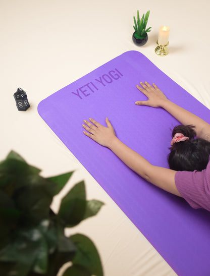 Yeti Yogi TPE Yoga Mat – 6ft x 2ft | Premium Anti-Slip Comfort Mat (6mm / 8mm)