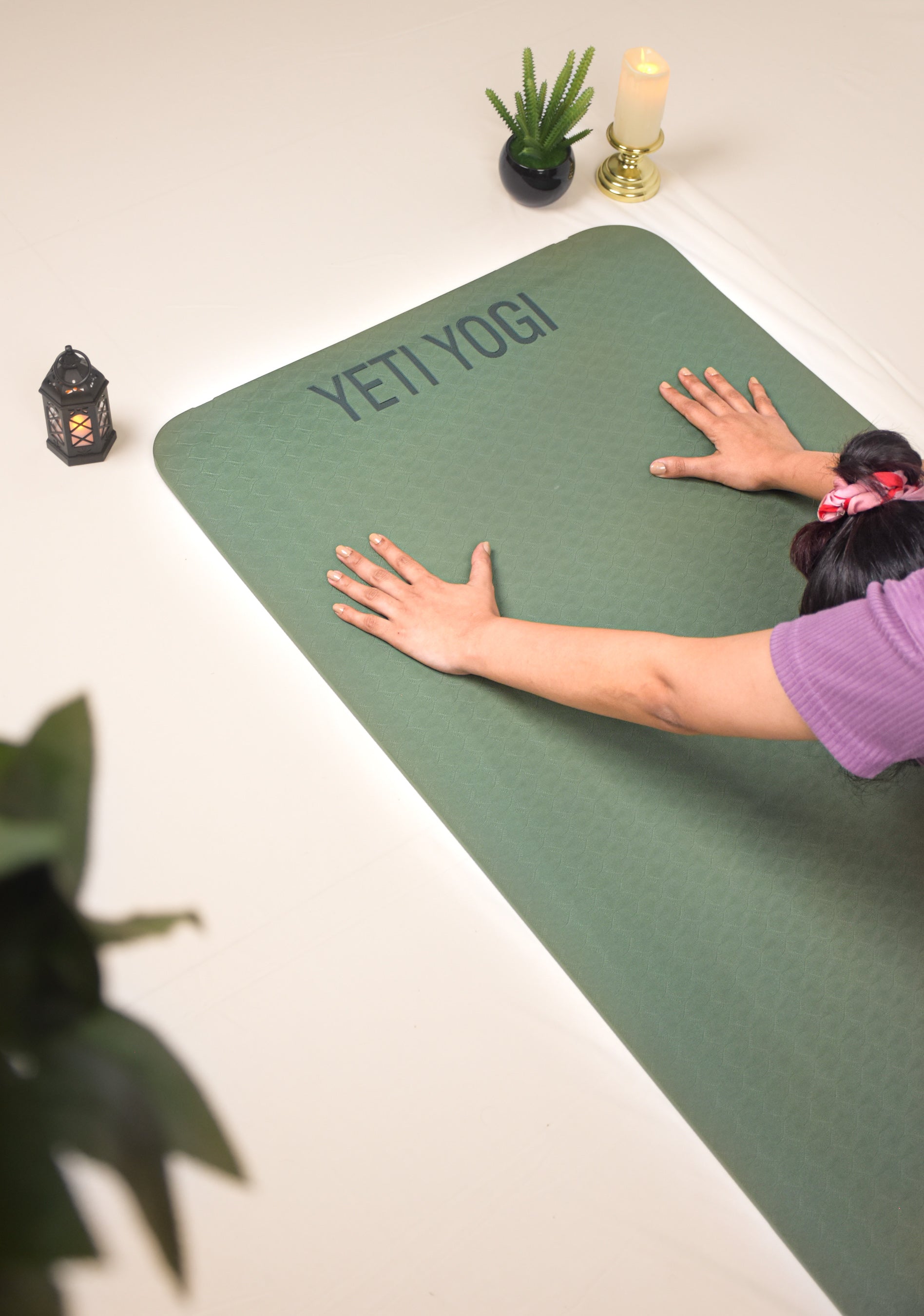 Yeti Yogi TPE Yoga Mat – Army Green (6mm / 8mm) | Anti-Slip Premium Support