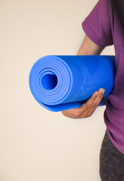 Yeti Yogi TPE Yoga Mat – Blue (6mm / 8mm) | Anti-Slip Comfort Grip