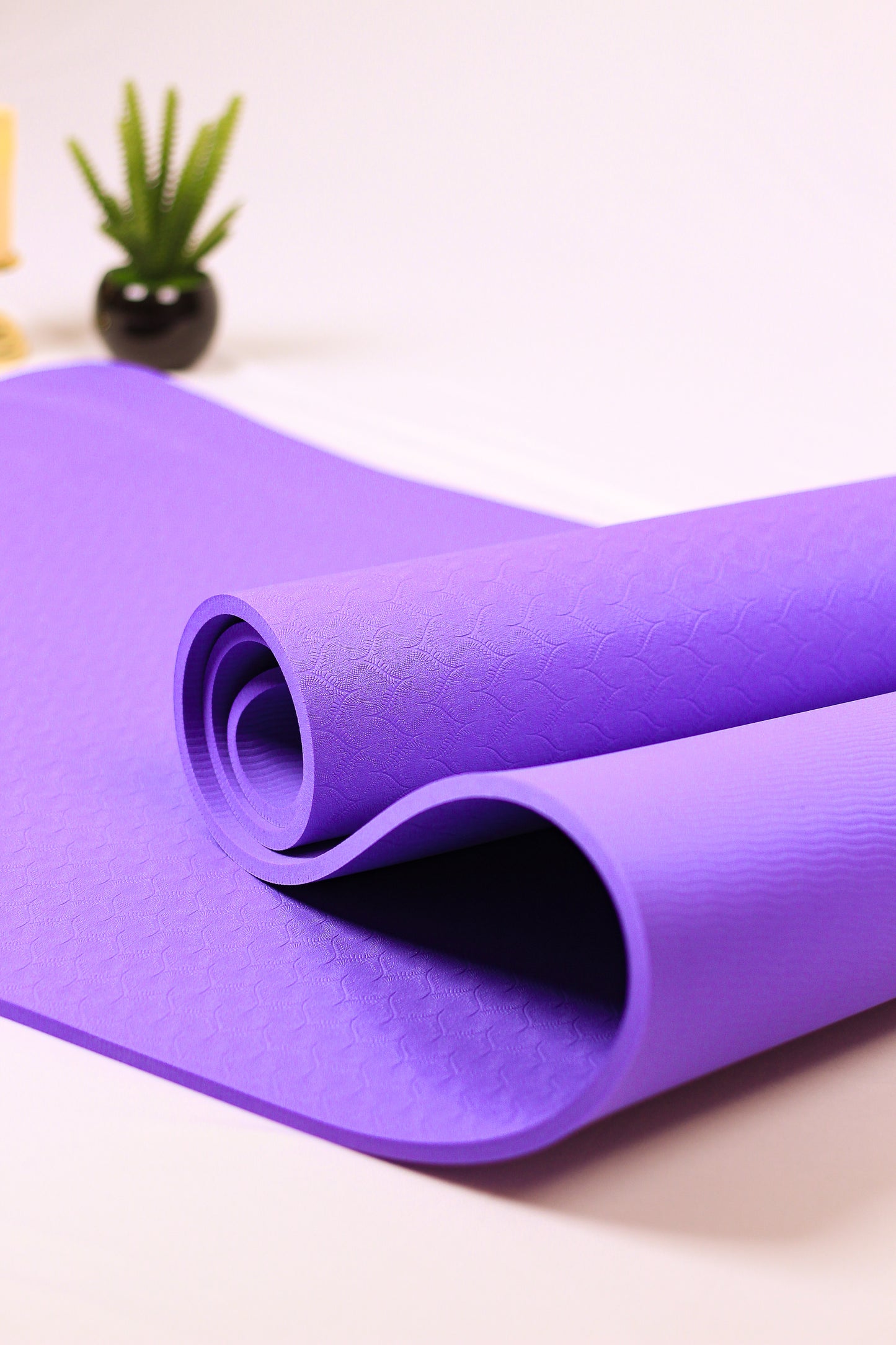 Yeti Yogi TPE Yoga Mat – Purple (6mm / 8mm) | Anti-Slip Comfort Cushion
