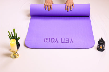 Yeti Yogi TPE Yoga Mat – Purple (6mm / 8mm) | Anti-Slip Comfort Cushion