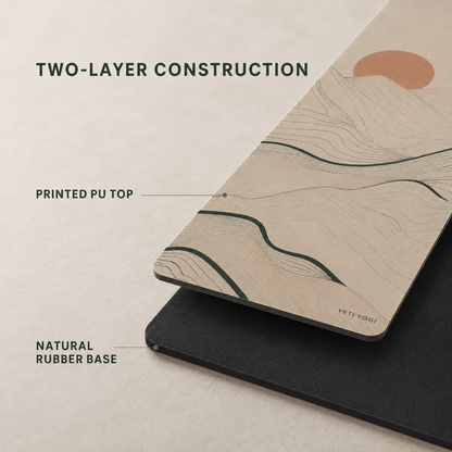 YETI YOGI Alpine Drift 6 mm PU yoga mat – Two-layer construction