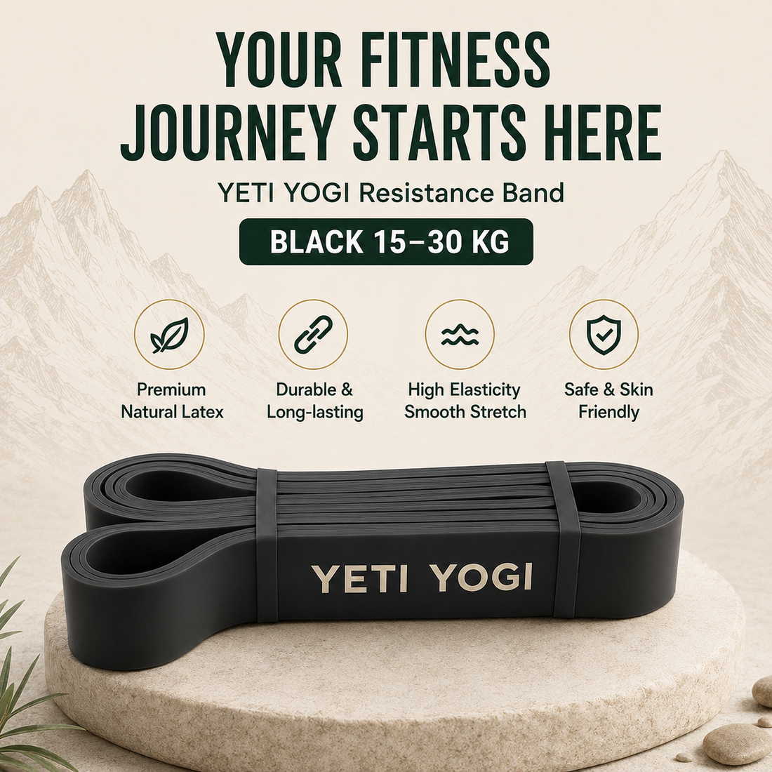 YETI YOGI Black resistance band infographic 1