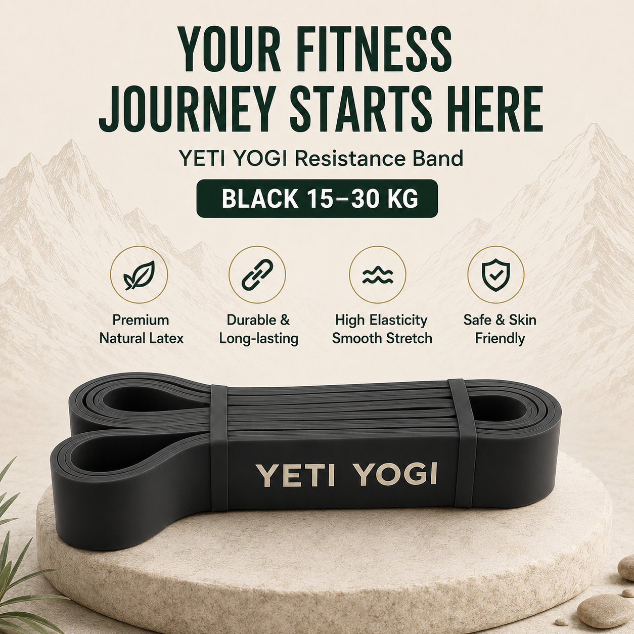 YETI YOGI Black resistance band infographic 1