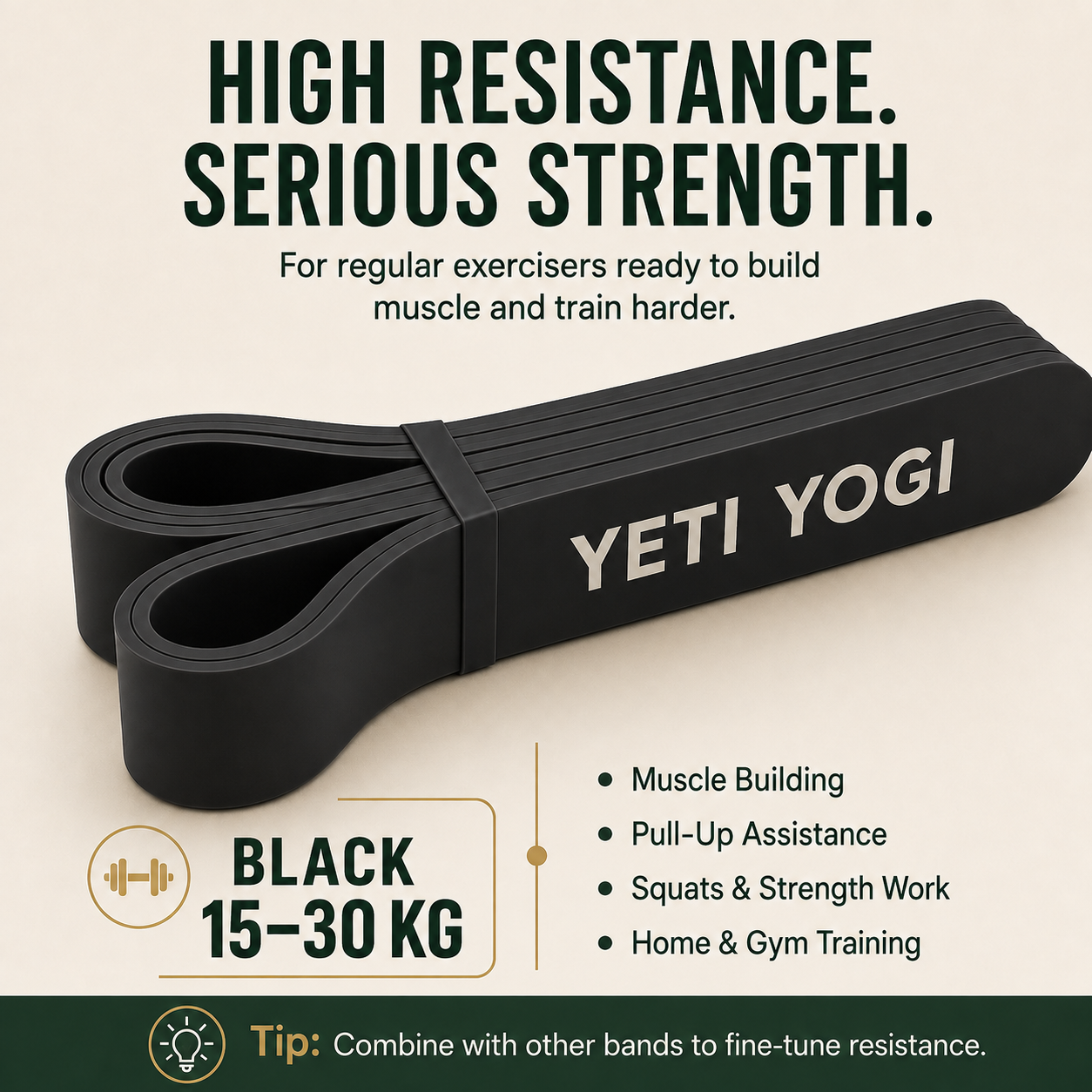 YETI YOGI Black resistance band infographic 2