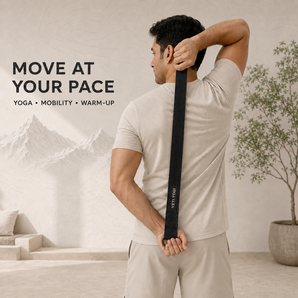 YETI YOGI Black cotton yoga strap infographic 5