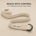 YETI YOGI cotton yoga strap in Natural Ivory