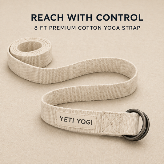 YETI YOGI cotton yoga strap in Natural Ivory