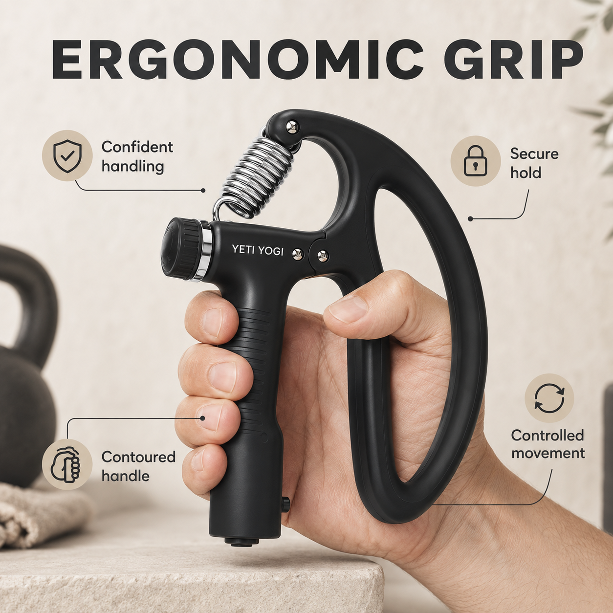 YETI YOGI Counter Hand Gripper Midnight Black Loop Grip ergonomic grip use case