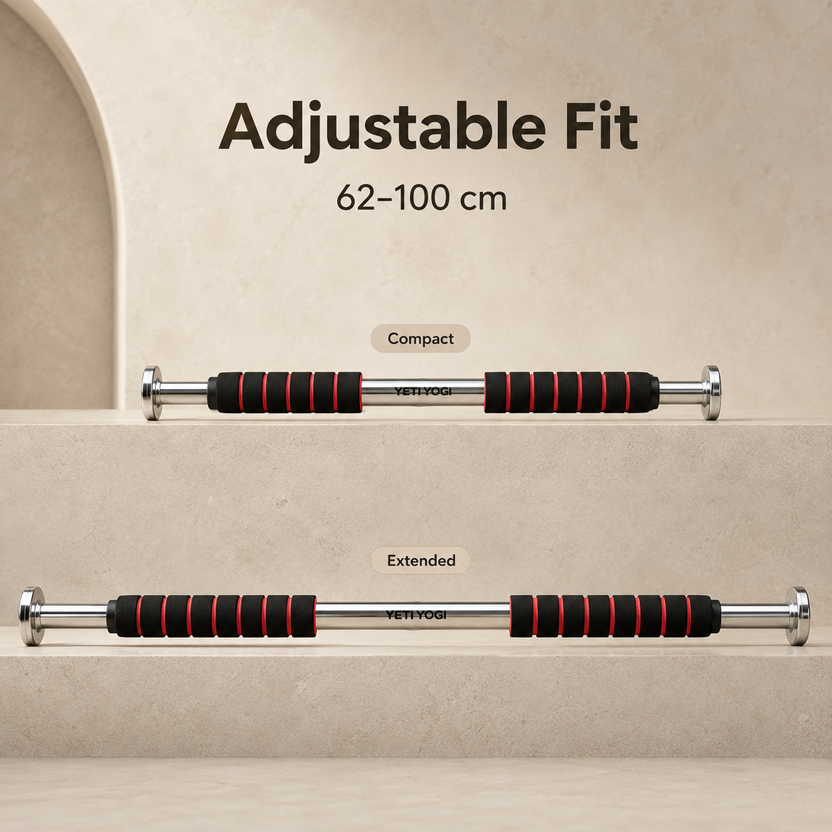 YETI YOGI Doorway Pull-Up Bar adjustable 62 to 100 cm